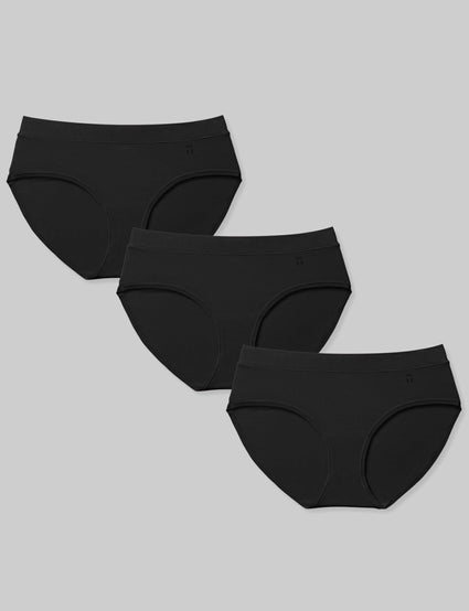 Women's Underwear with Secret Pocket Panties, 2 Packs (Black