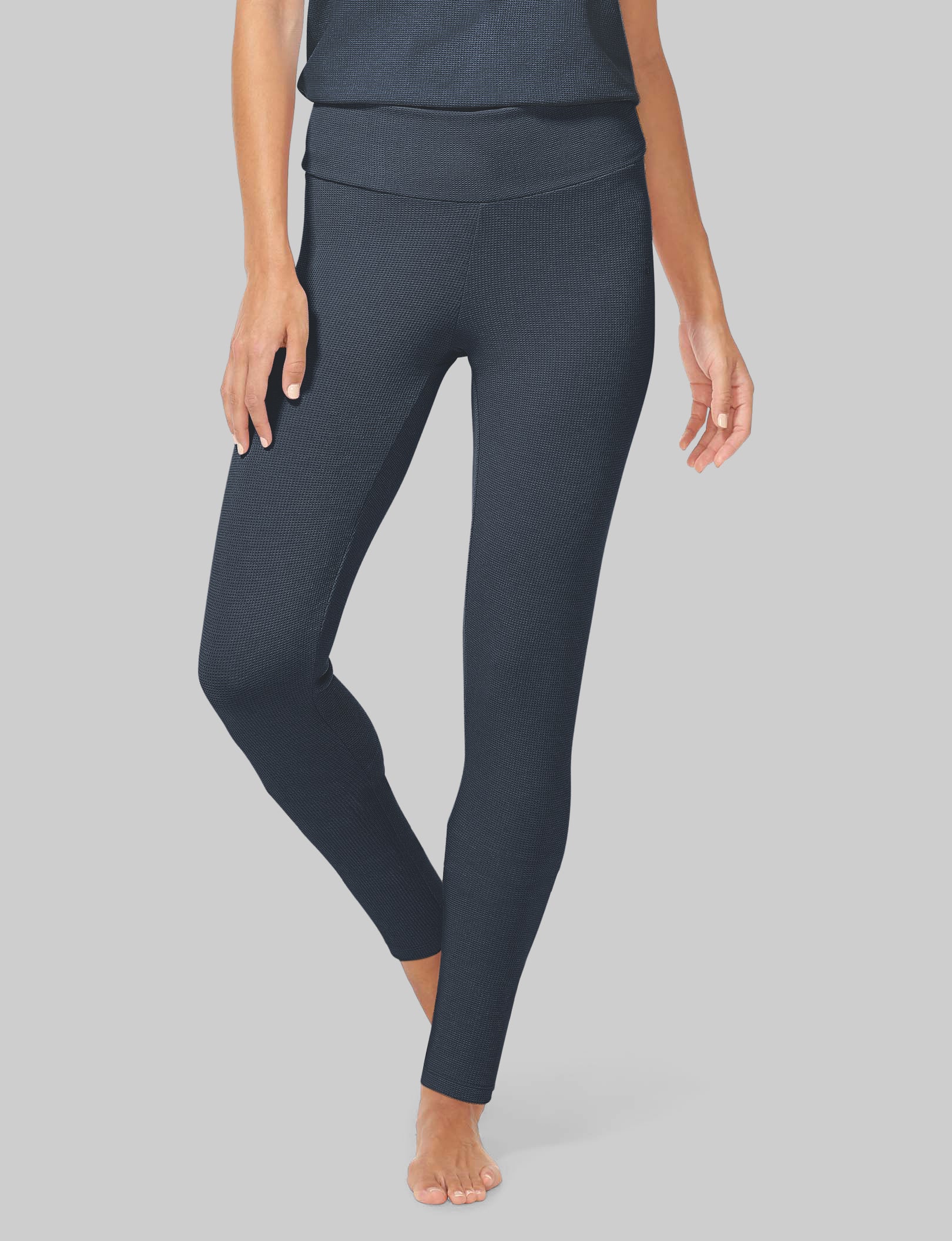 Waffle Textured Solid Sports Leggings