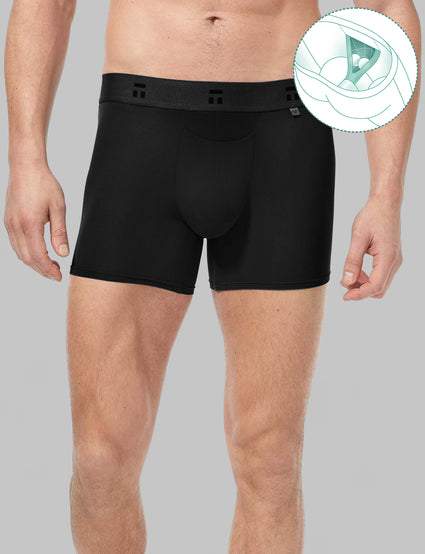 New Balance Men's 3 Boxer Brief No Fly, with Pouch, 3-Pack,Black