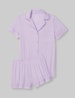 Women's Second Skin Micro Rib Short Sleeve Top and Short Pajama Set Image