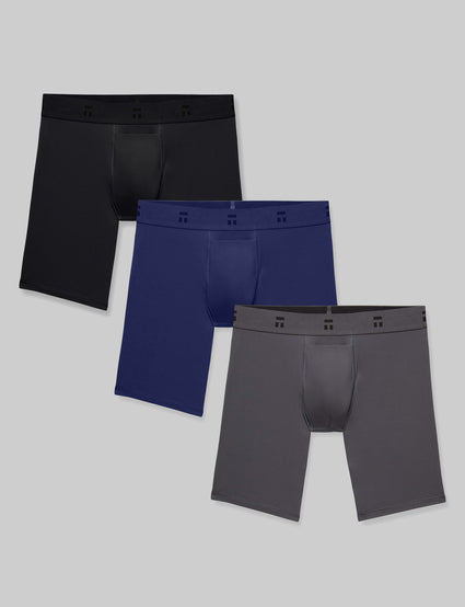 Separatec Men's Athletic Cool Mesh Fast Dry Long Leg Boxer Briefs Dual  Pouch Underwear 2 Pack at  Men's Clothing store