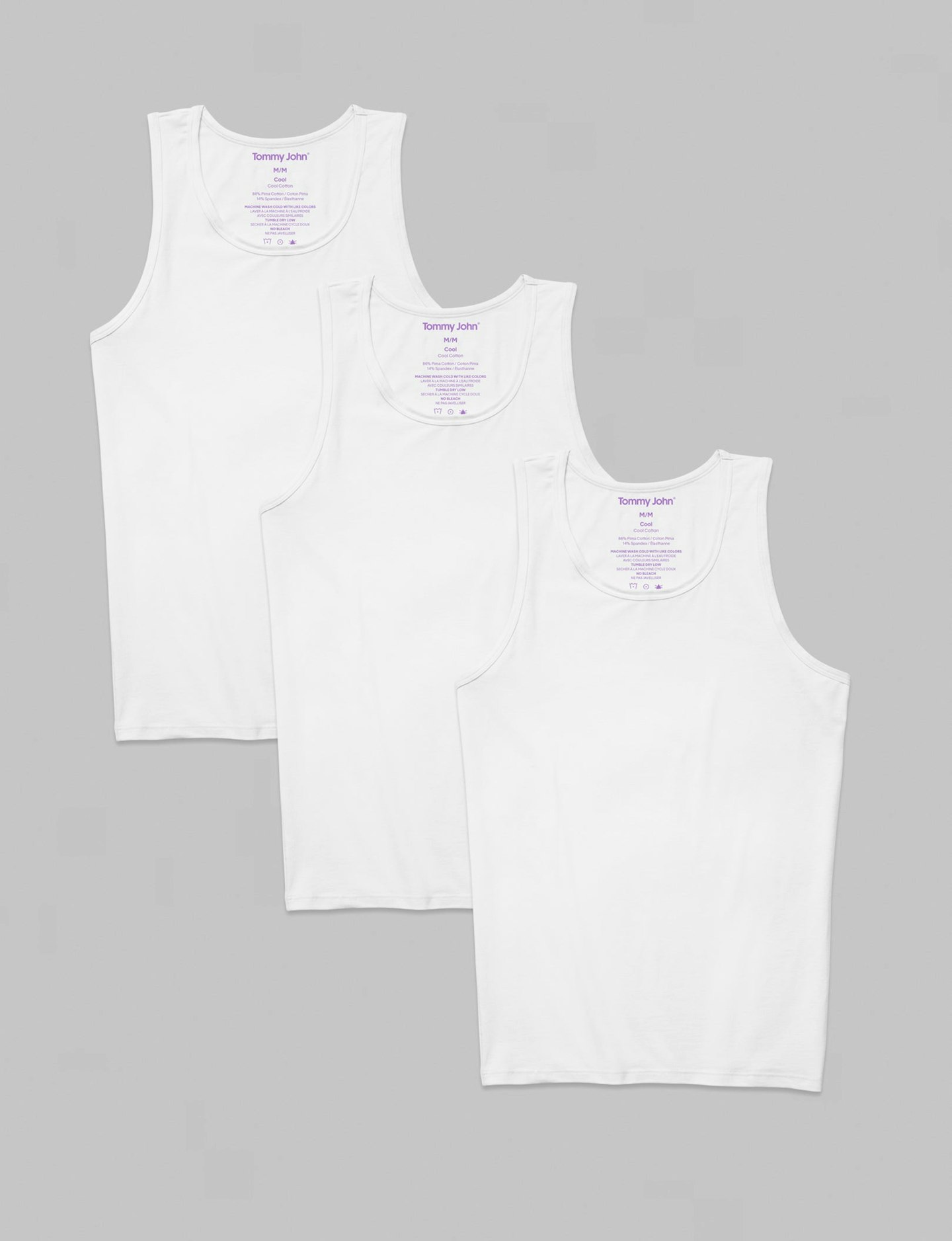 John Undershirt (3-Pack) Stay-Tucked Tommy – Cotton Tank Cool