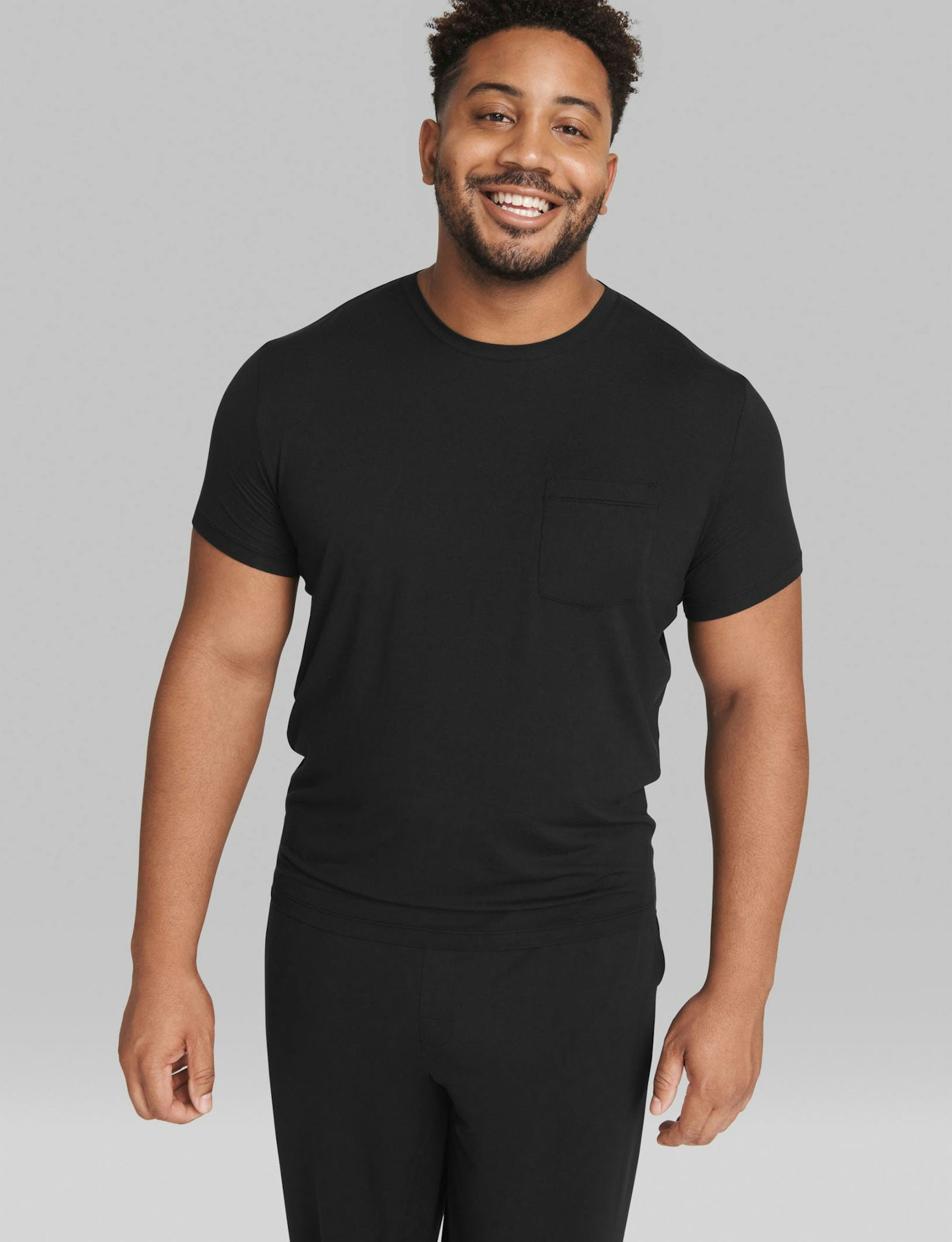 Tommy John Men's Second Skin Pajama Pocket T-Shirt in Black Size XL