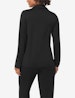 Women's Lace Trim Long Sleeve Top and Pant Pajama Set, Black