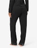 Women's Lace Trim Long Sleeve Top and Pant Pajama Set, Black